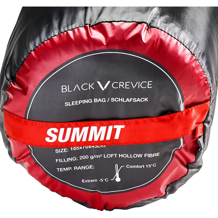 Червоний спальний мішок Kinder Schlafsack для дітей, 165 см, дихаючий та водонепроникний, для кемпінгу, з чохлом для зберігання