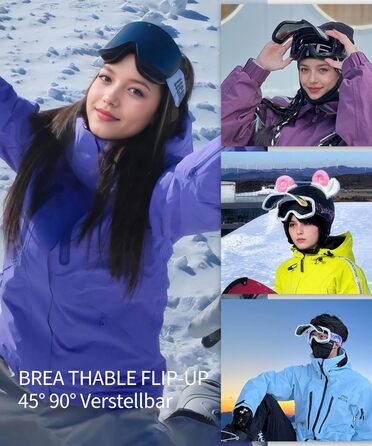 Снігові окуляри Lecage без рамки з дзеркальними лінзами для чоловіків та жінок. Захист від запотівання та УФ-фільтр. Підходять для катання на лижах та сноуборді. Чорний колір.