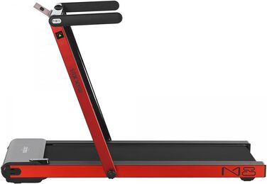 Бігова доріжка MAXXUS M8 електрична, 2 к.с., 12 км/год, складна, 125x45 см, Bluetooth, LCD, керування через додаток, ролики, тримач для планшета, червона/срібляста/бронзова — фітнес-тренажер для дому та офісу