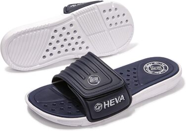 HEVA Шльпанці чоловічі літні сандалі (43 EU, Navy White 01)