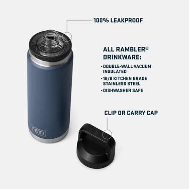 Термос-пляшка YETI Rambler 760 мл з кришкою Chug, чорна