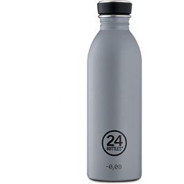 24Bottles Urban - Екологічна пляшка для води 500 мл, ультралегка, із нержавіючої сталі, BPA-free, герметична кришка, не термос, Formal Grey
