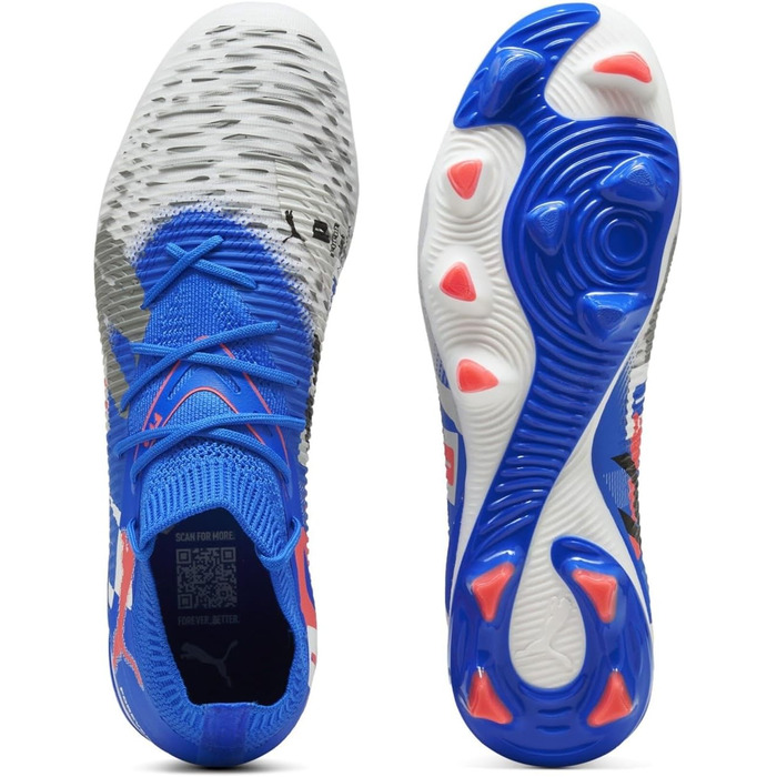 Футбольні бутси PUMA Future 8 Match FG/AG для унісекс, білий/чорний/червоний, розмір 39 EU