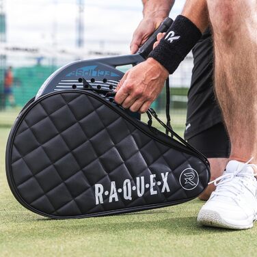 Елітна сумка для падельної ракетки Raquex, синя або чорна, з якісної стьобаної екошкіри, для чоловіків і жінок, з м’яким захистом – розкішний подарунок для гравців у падель