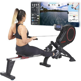 Гребний тренажер Care Fitness Jet 600-2 Care Connect, складаний, чорний, універсальний розмір