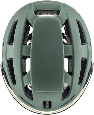 Велошолом Uvex Finale Visor V з візором і LED-ліхтарем, для міста, унісекс, мохово-зелений матовий, 52-57 см