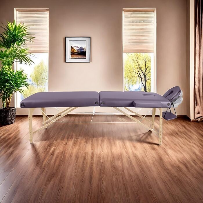 Масажне ліжко Massageliege, портативне, дерев'яне, складне, для тату, воску, спа та фізіотерапії з тканинною сумкою