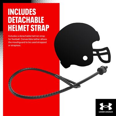 Захисна капа Under Armour для спорту: футбол, баскетбол, хокей, бокс, MMA, джиу-джитсу, чорна, з ремінцем, для підлітків та дорослих