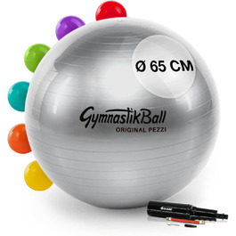 Фітбол PEZZI Original Pezziball 53 см з насосом, антрацит, м'яч для сидіння