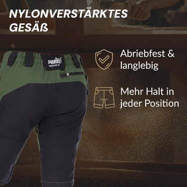 Чоловічі тактичні шорти PUMA Workwear Pro-One для трекінгу та аутдору, посилений нейлон, 4-way stretch, колір олива, розмір XL