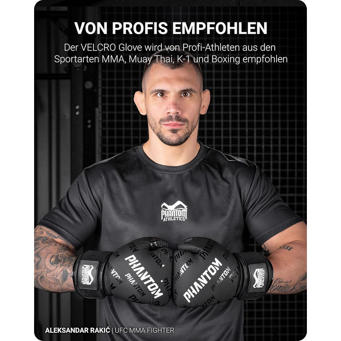 Боксерські рукавички Phantom Apex | MMA, тайський бокс | Чоловічі, Velcro, чорні, 10 Oz