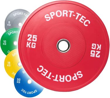 Диск для штанги Sport-Tec Olympia Bumper Plate 25 кг, отвір 50 мм, червоний