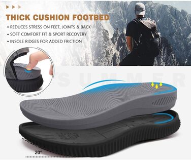 Чоловічі сандалі KuaiLu для трекінгу та відпочинку, ортопедичні, сірі, розмір 45 EU