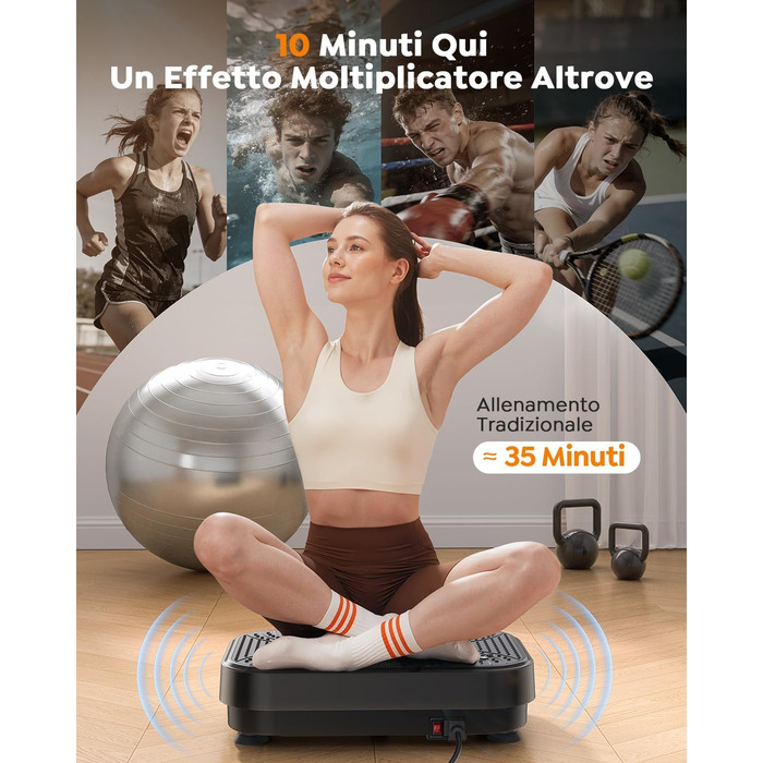 Платформа вібраційна Burever 150W з пультом, 99 рівнів інтенсивності, 5 програм, для масажу ніг, тренувань та формування м'язів, з резинками