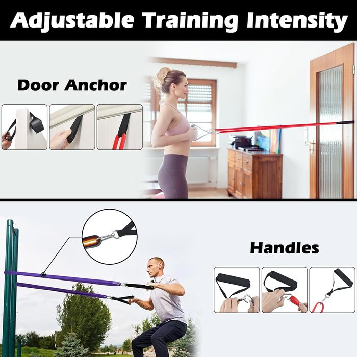 Набір еластичних стрічок для фітнесу Widerstandsbänder 14 в 1: стрічки опору, гумки для силових тренувань, фітнес-стрічки з ручками