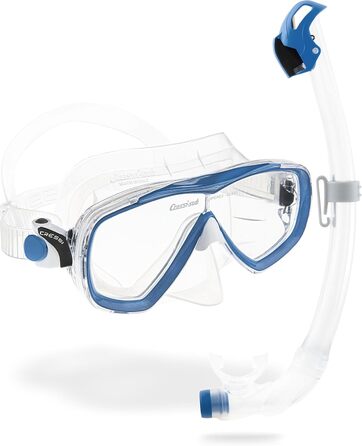 Маска для снорклінгу Cressi Estrella + трубка Seal Dry, прозора/світло-блакитна, універсальний розмір (комбінований набір)