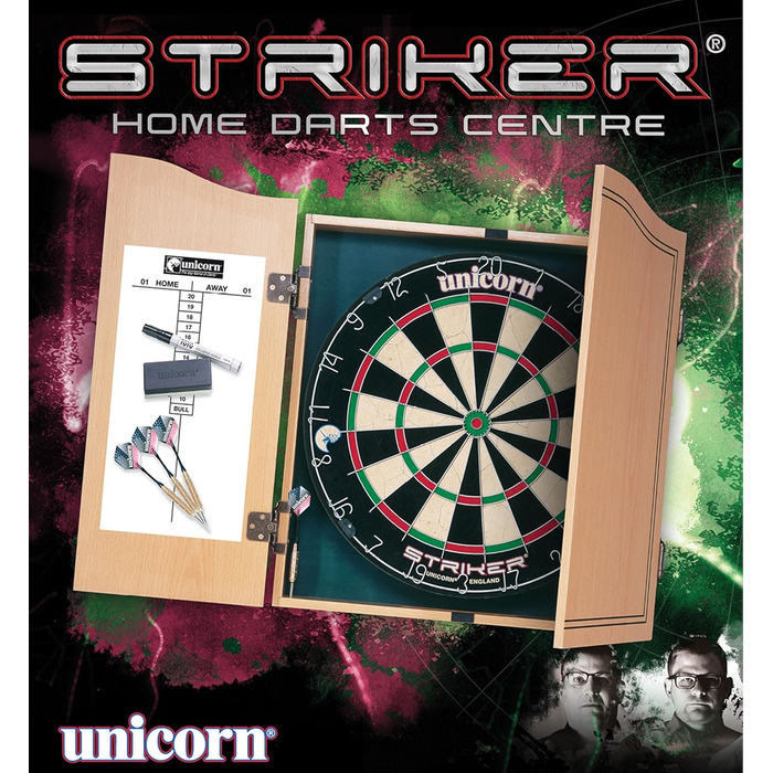 Дартс-центр Unicorn Bristle Kabinette Striker для дому, чорний, універсальний розмір
