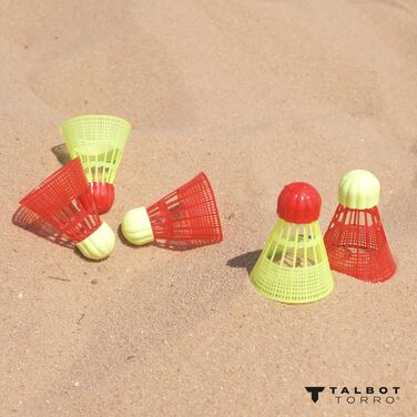 Шаттли Talbot-Torro Speedbadminton – федеральні м'ячі для гри вдень та вночі – стандартні або світлодіодні (LED) м'ячі у багаторазовій коробці (Speed Badminton Shuttles, 490180)