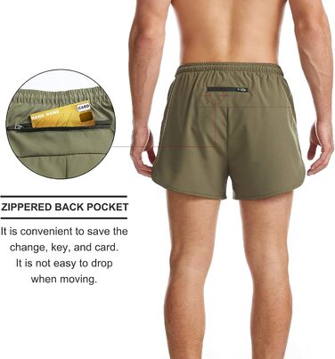 Шорти спортивні чоловічі Suwangi, короткі, швидковисихючі, з внутрішньою сіткою, спортивні штани з кишенею (S, Зелений)