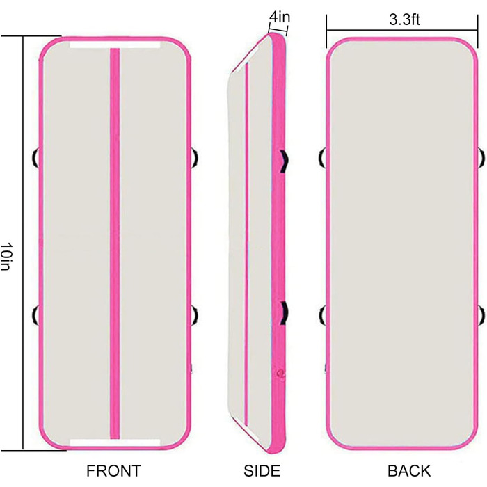 Гімнастична килимок JOYTALENT Air Matte Track з надувним покриттям, 10 см, 300 x 100 x 10 см (Рожевий)