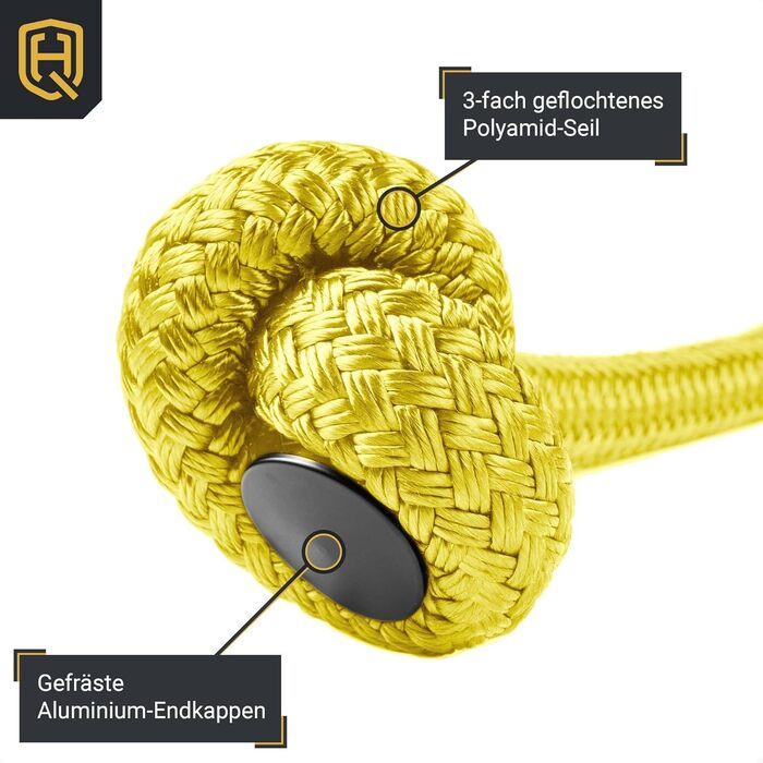 HQ Germany® Трицепсовий канат 90 см, різні кольори, для тренажерів, зроблено в Німеччині