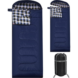 Спальний мішок Redcamp Baumwoll-Flanell для кемпінгу, 3-сезонний, теплий та комфортний, для дорослих, вага наповнювача 1.8/2/3 кг, колір морський блакитний