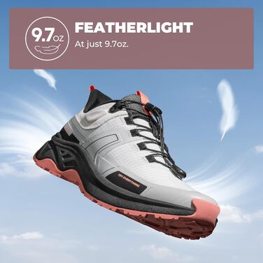 Жіночі трекінгові черевики NORTIV 8 - легкі, дихаючі, сірі та рожеві (39 EU)