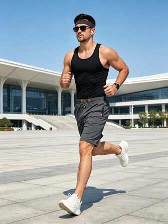 Чоловічі спортивні шорти ZOXOZ з бавовни, еластичний пояс та застібка-блискавка, XL, темно-сірі