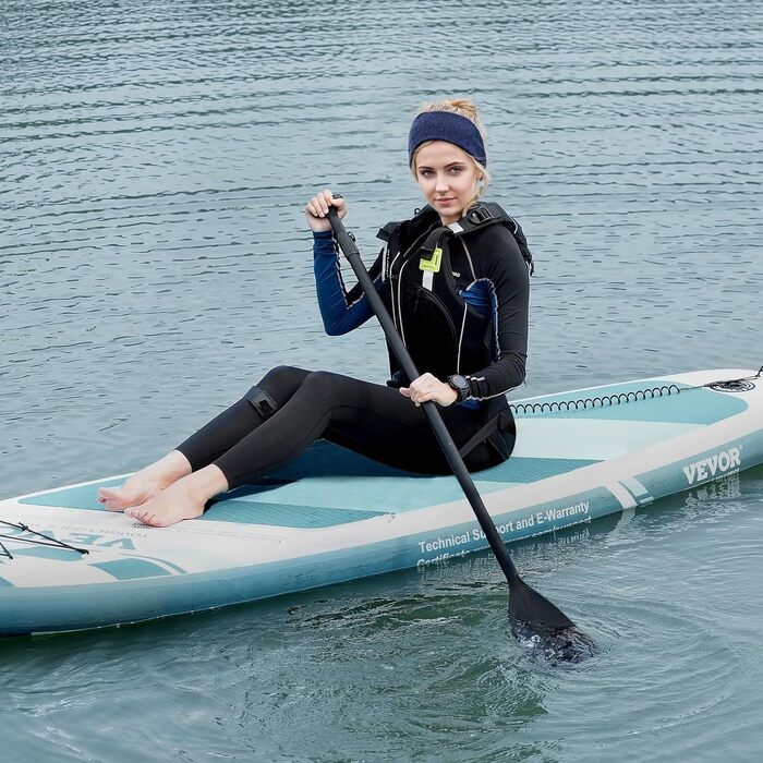 Надувна SUP-дошка VEVOR 323x84x15 см, комплект для веслування, синя, з аксесуарами (насос, весло, рюкзак, ремкомплект, водонепроникна сумка), для дорослих і підлітків, ПВХ