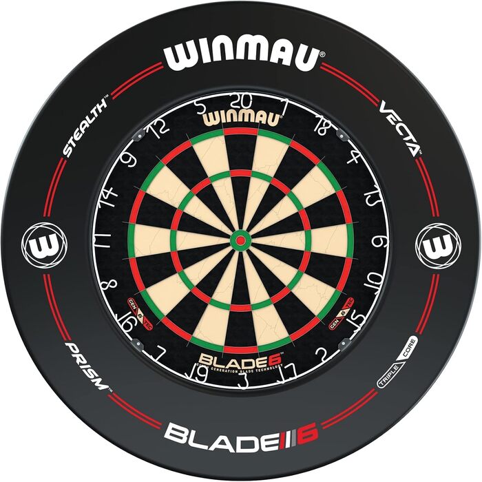 Дартс Winmau Blade 6 Professional: Класичний дротик з захисним кільцем та 2 комплекти дротиків