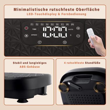 Вібраційна платформа Worldgeil для дому - 199 рівнів вібрації, 9 програм, вбудований динамік, для схуднення та тренувань всього тіла, до 150 кг