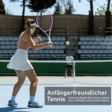 Набір тенісних ракет OGEENIER для дорослих (2 гравці) з аксесуарами (фіолетовий+рожевий)