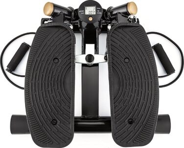 Gymtek XST500 Степпер - Міні тренажер для фітнесу та пілатесу з LCD-дисплеєм, лічильником кроків та підсвічуванням, чорний та золотий