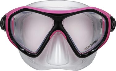 Набір для снорклінгу US.Divers Combo DORADO II JR для дітей від 6 років: маска, ласти та трубка, 180° огляд, антифог, захист від протікань, UV-захист, рожево-чорний