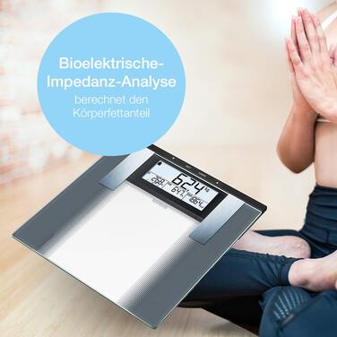 Ваги Sanitas SBG 21 Diagnose: зважування, аналіз складу тіла (жир, вода, м'язи, кістки, калорії)