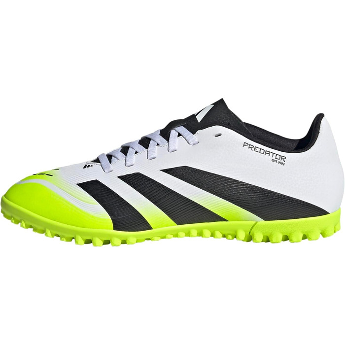 Футбольні бутси adidas Predator Club Turf для унісекс (46 2/3 EU, білий/чорний/лимонний)