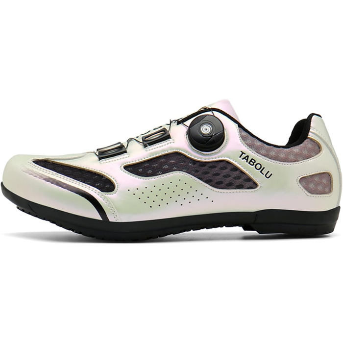 Чоловічі велосипедні туфлі для MTB та шосе, без засуву, срібного кольору (47 EU)