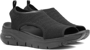 Сандлії Skechers Arch Fit City Catch для жінок (38 EU, чорний мілар з трикотажу)