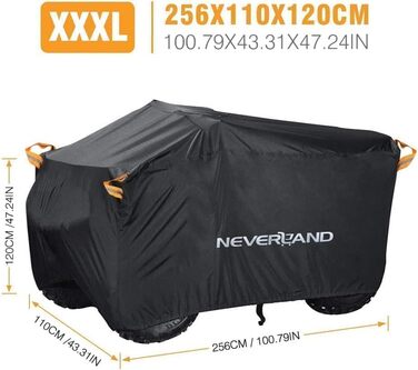Чохол для квадроцикла NEVERLAND XXXL 256 x 110 x 120 см - водонепроникний, захист від бруду, UV-захист, зимовий, 210D Oxford