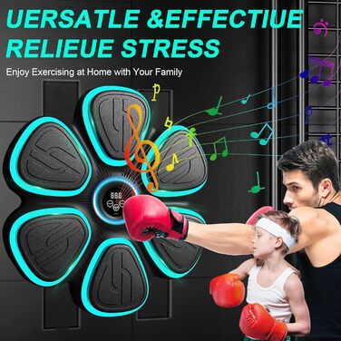 Музична боксерська машина з LED-підсвіткою та рукавичками для дому та фітнесу