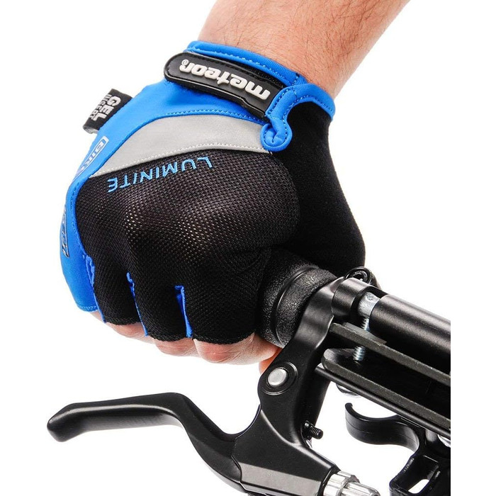 Рукавички велосипедні Meteor Radhandschuhe MTB Gel GX31 Green для чоловіків та жінок, дитячі, для гірського велосипеда, downhill, хайкінгу, синій, XS