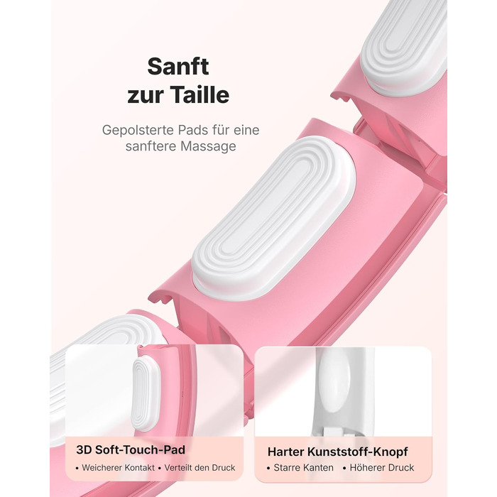 Хула-хуп MERACH з лічильником калорій для дорослих, рожевий. Безшумний, знімний, для талії 84-144 см, для спалювання жиру та кардіотренувань. Ідеальний для домашніх тренувань.