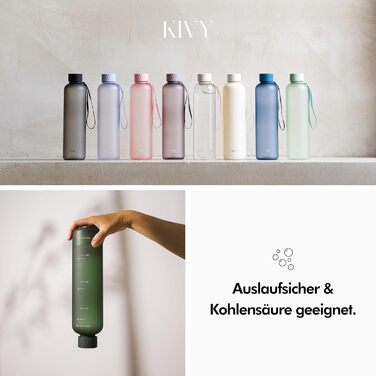 Пляшка для води KIVY 1 л, для газованої води, герметична, для спорту, школи та офісу, спортивна пляшка, підходить для газованої води, можна мити в посудомийці