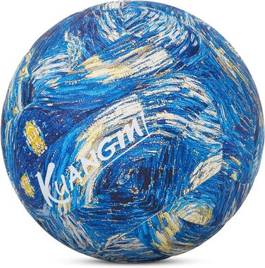 Волейбольний м'яч Kuangmi Weicher, розмір 5, для занять у приміщенні та на вулиці, тренування, пляжний волейбол, підходить для початківців, підлітків та дорослих (Van Gogh)
