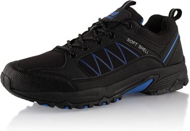 Черевики для трекінгу та трейлраннінгу Softshell для жінок та чоловіків. Розмір 42 EU, чорно-синій колір