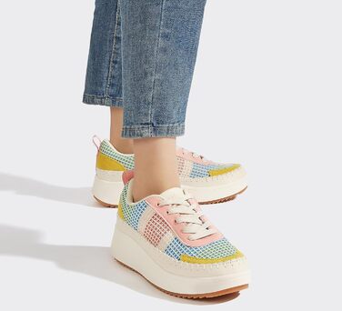 Кросівки жіночі Lucky Step на платформі з камінням, рожево-жовті, повсякденні, 39 EU