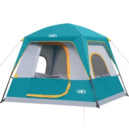 Намет кемпінговий 4-8 осіб Campingzelt Ozeanblau, водонепроникний з тентом, для кемпінгу, туризму та трекінгу, висота стелі 180 см, 240x210x180 см