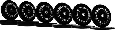 Олімпійські диски Signature Fitness 5,1 см зі сталевою втулкою, чорні, 6,8 кг, пара або набір