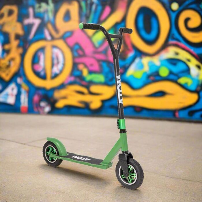 Двоколісний трюковий самокат ATOM Dirt Rider Roller для бездоріжжя, максимальне навантаження 100 кг, для дорослих і підлітків від 6 років
