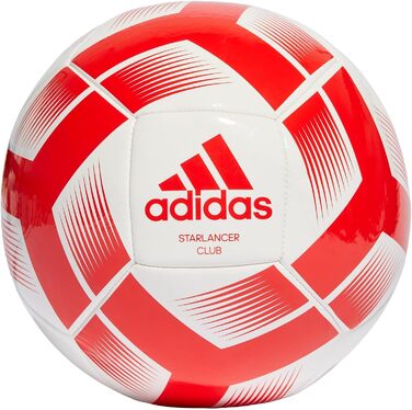 Футбольний м'яч adidas Starlancer CLB, машинна прошивка, розмір 3, біло-червоний